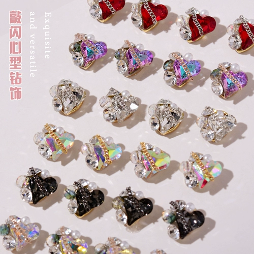 Украшение для ногтей со стразами, трехмерная цепь для ногтей, готовый продукт, популярно в интернете