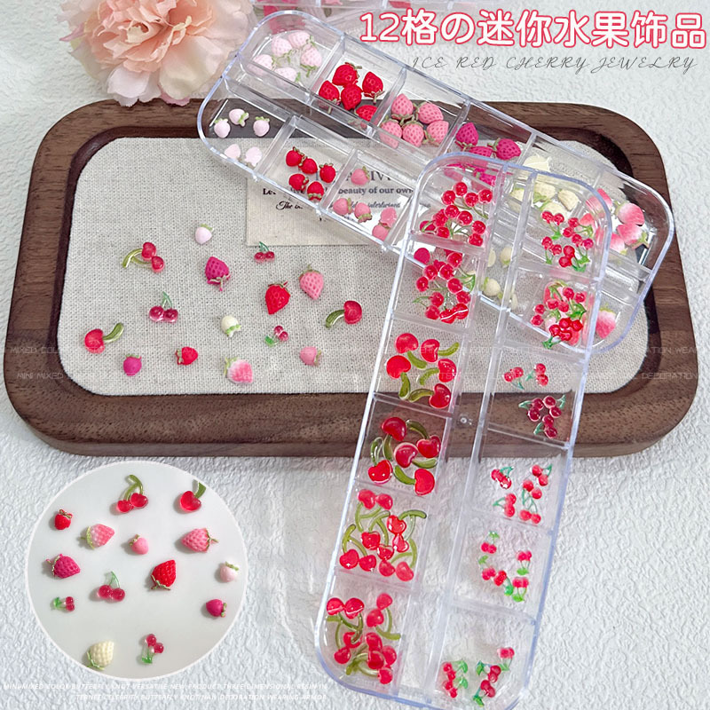 Simulated Fruit Cherry Nail Art Decorations Mixed Sizes 3D Pink Strawberry DIY Wearable Nail Rhinestone Accessories Simulated Fruit Cherry Nail Art Decorations Mixed Sizes 3D Pink Strawberry DIY Wearable Nail Rhinestone Accessories