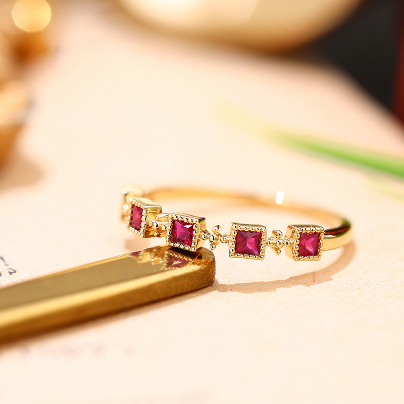 Muhuang Jewelry Store Classic and exquisite ruby ​​ring natural pigeon blood red diamond 18K gold lady with certificate