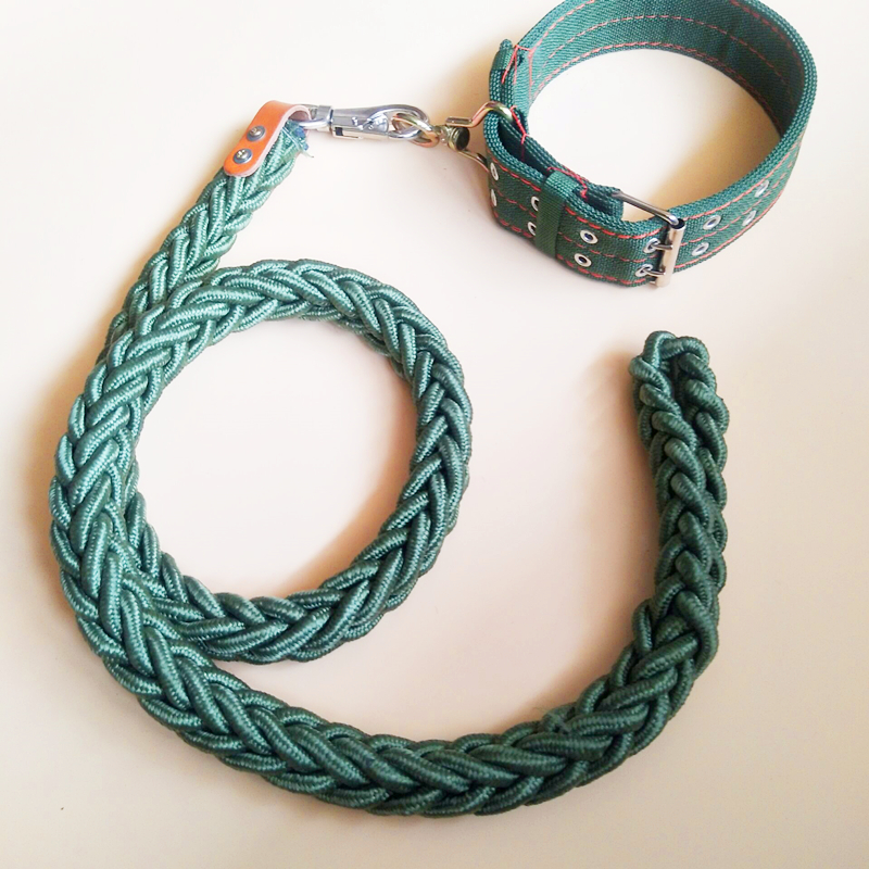 Large Dog Dog Leash Chain Alaska Tibetan Mastiff German Shepherd Golden Retriever Leash Belt Rope Collar Set Walking Dog