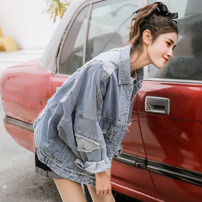 Denim short jacket women loose spring and autumn Korean version of the student bf net red shake sound trend 2021 new ins tide