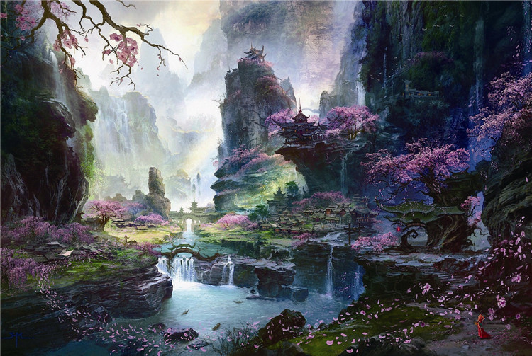 Wooden puzzle 1000 pieces thickened adult children Puzzle Toy Decompression Alpine Deep Stream Sending Big Picture