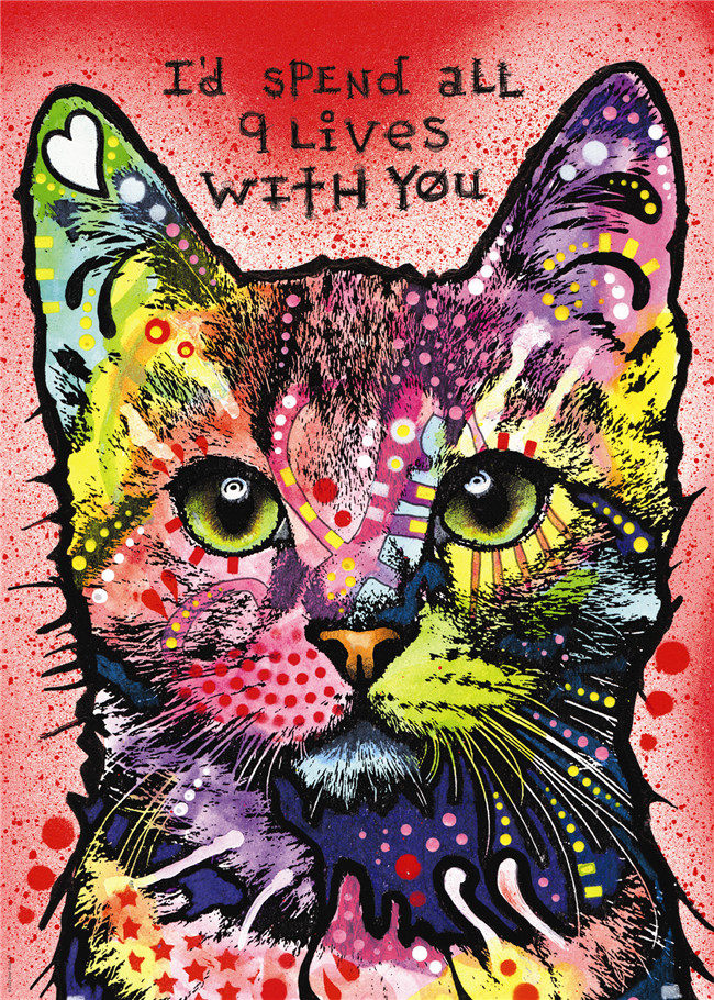 Wooden puzzle 1000 pieces thickened adult children's educational toys decompression send big picture nine life cat