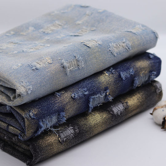 Бронзовая джинсовая ткань, плотная ткань для одежды, ткань ручной работы, одежда своими руками