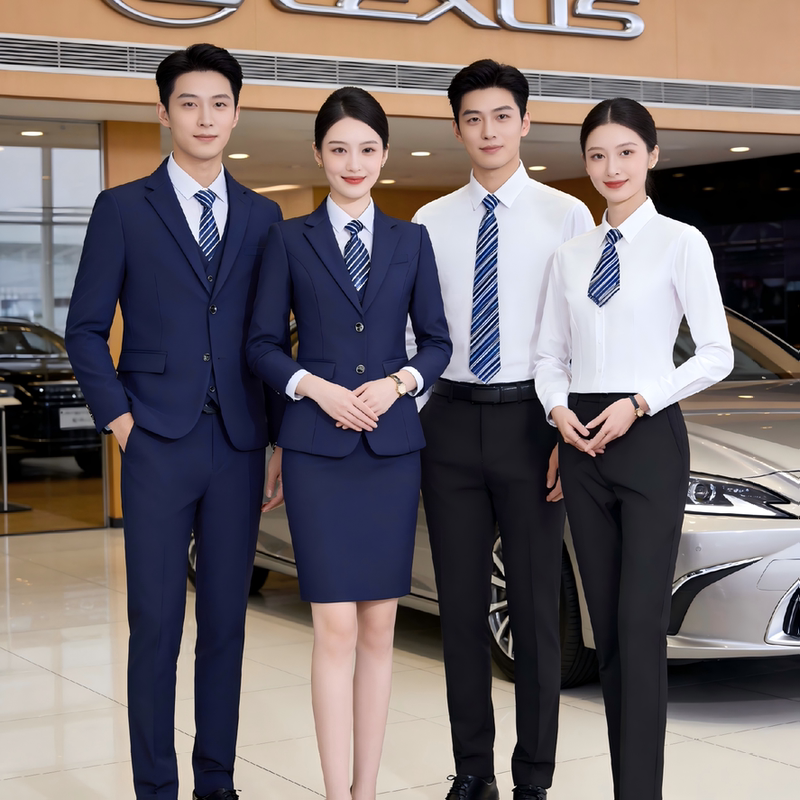 New Version of Lexus 4S Store Suit Workwear Set for Men and Women, Summer Non-Iron Royal Blue Suit Shirt Workwear New Version of Lexus 4S Store Suit Workwear Set for Men and Women, Summer Non-Iron Royal Blue Suit Shirt Workwear