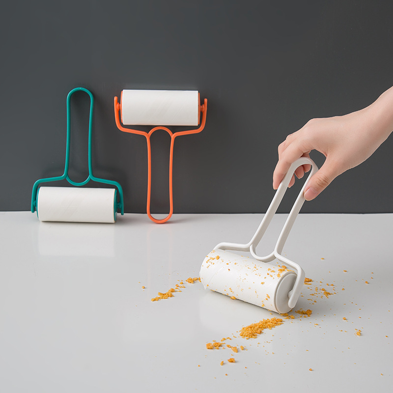 Macaron Clothing Adhesive with Lid Handle Handrip Dust Roller Brush Sticky Pet Hair Hair Paper