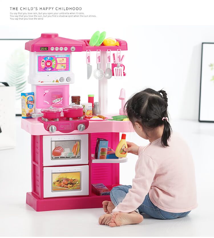 Cô gái đồ chơi nhà bếp mô phỏng bếp trẻ em chơi nhà nấu ăn cô gái nhỏ nấu cơm nhỏ 3-6 tuổi 7 búp bê barbie