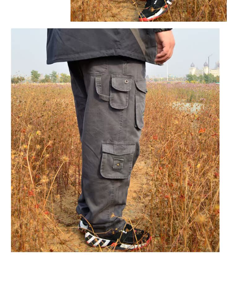 Mùa thu và mùa đông cotton eo cao kích thước lớn quần yếm nam cộng với phân bón tăng quần thường quần lỏng quần béo cách phối đồ nam đẹp