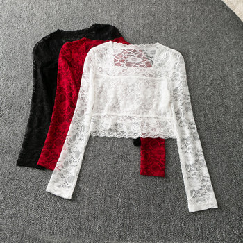 ແຂນສັ້ນ ຄໍສີ່ຫຼ່ຽມ ແຂນຍາວ pullover lace top