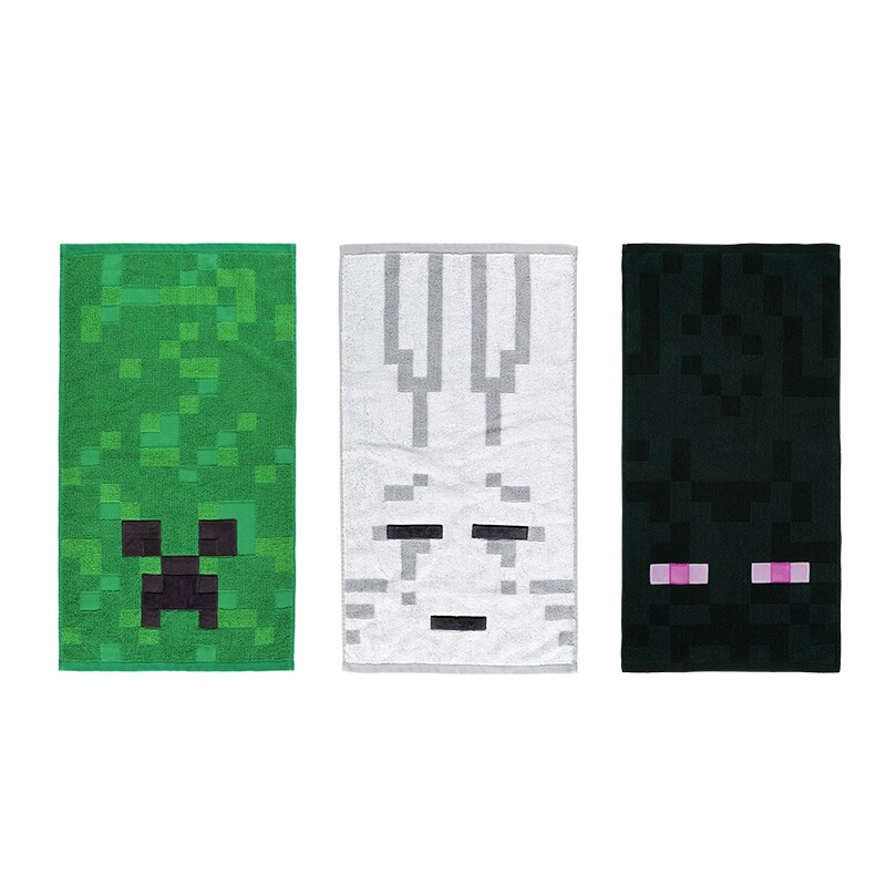 Minecraft Game Merchandise Towel Creeper J.J. Monster Enderman Ghast Skin-Friendly Cotton Face Towel for Washing Face