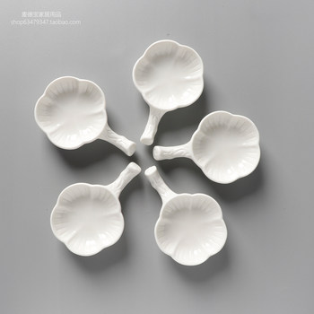 10-pack chopstick holder with condiment dish, ceramic chopstick holder, dipping dish, plum blossom chopstick holder, molecular cuisine display dish