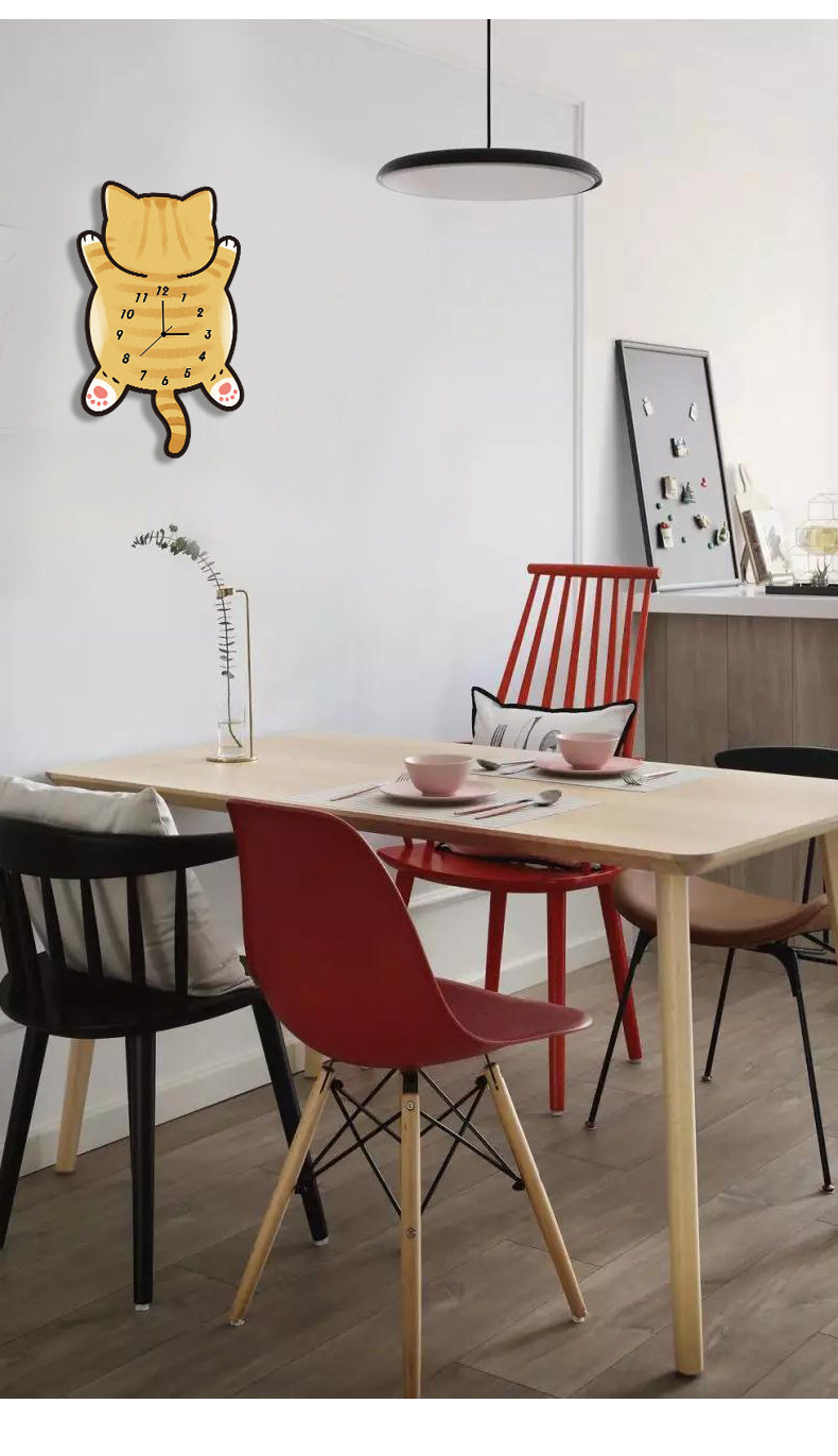 Большой оранжевый кот мультяшные креативные бесшумные настенные часы для гостиной спальни детской комнаты детского сада милые модные декоративные часы