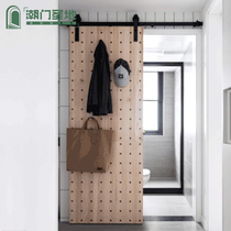 Tide door Holy land wooden door Interior door Custom barn door Sliding door Solid wood hanging door No lower rail Kitchen door storage