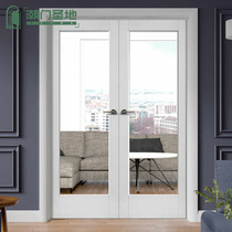 Tide door Holy land wooden door Interior door custom door Living room door double door Balcony door partition custom Chengdu