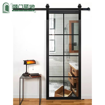 Tide door Holy Land titanium magnesium alloy barn door custom push-pull sliding door Glass modern simple kitchen door partition hanging door