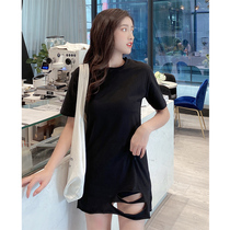 Loose t-shirt womens short-sleeved large size 2021 new summer clothes medium-long Korean version of the European goods tide top clothing half-sleeve t-shirt