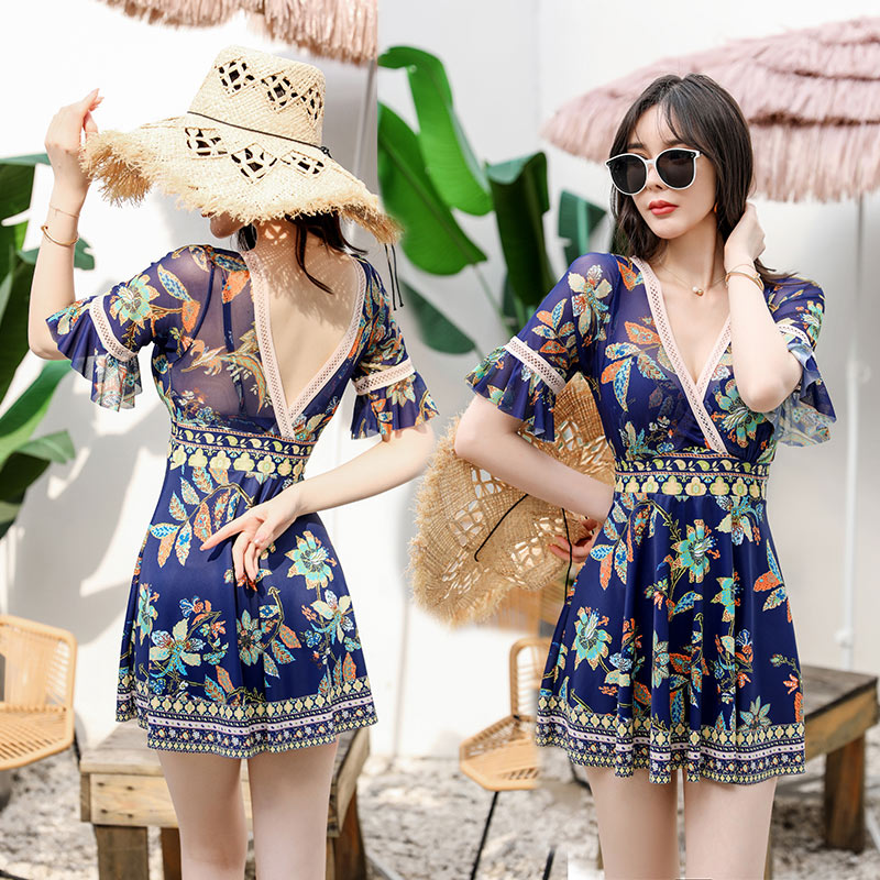 Victor's new belly cover large size bikini boxer conservative ladies swimsuit small chest underwire hot spring sexy swimwear