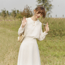 Certificate registration small white skirt French fairy little Daisy suit waist slim a mesh skirt two-piece set