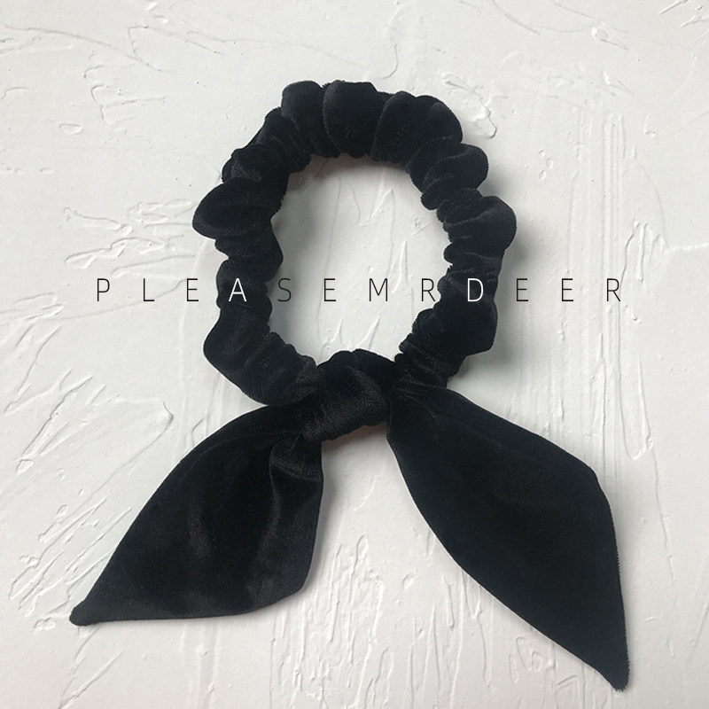 (Mr. Baie Deer) Black velvet big butterfly hair ring Superfairy South Korea Ins wind headwear Femininity Hair Circle