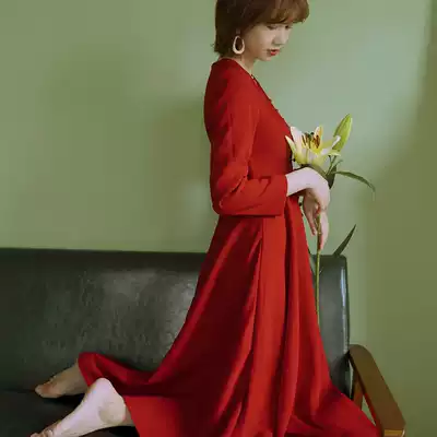 21 Autumn and winter French simple toast Service annual wedding banquet engagement evening dress usually wear travel New year dress