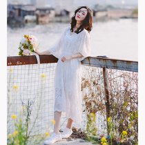 Autumn 21 fairy gentle first love skirt literary embroidery loose maternity dress seaside holiday chiffon travel dress