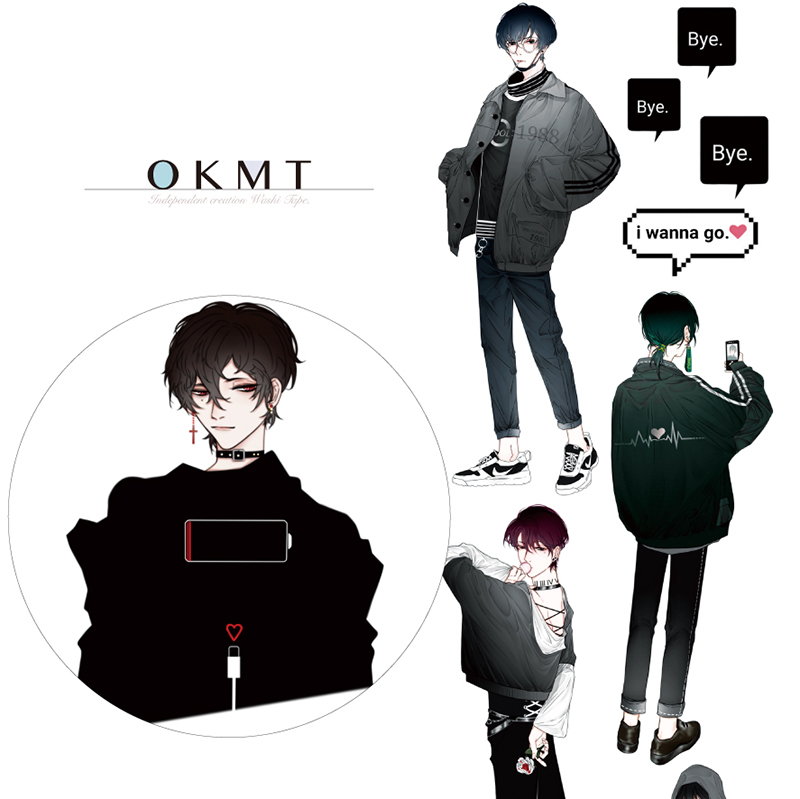 OKMT New Seven Days and Paper Adhesive Sticker Hand Ledger Characters White Daylight Perpetual Night Wind Hut Special Oil Hand Ledger