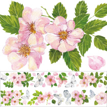 New seven-day corpora handbill hand ledger material and paper adhesive sticker characters Rossum and vegetable pink butterfly oil whole roll