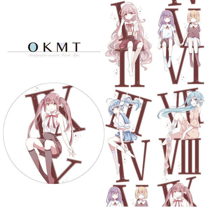 OKMT New Seven Days and Paper Adhesive Tapes Original Handbooks Teenage cute characters Rome Digital Decorative Paper Adhesive Tapes Whole Rolls