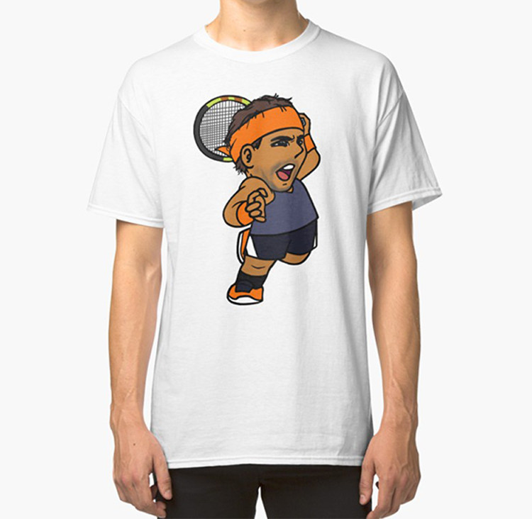 Q Edition Comic Cute Tennis Player T-shirt Casual Sports Training T Shirt for Playing, Sweat Wicking, Breathable 