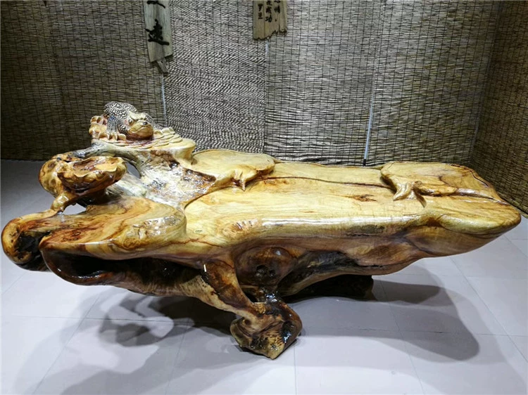 Rễ khắc bàn cà phê gỗ rắn bàn trà long não gỗ toàn bộ rễ khắc bàn trà nhà kung fu bộ trà - Các món ăn khao khát gốc