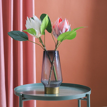 High-end Single Branch Emulation Monarch Flowers Fake Flowers Art Pendulum Piece Living Room Table-style Dining Room Hotel Silk Flower Decoration Furnishing