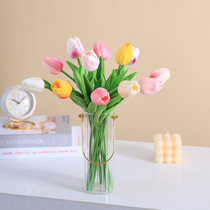 ins wind tulip emulation flower fake flower pendulum pieces living-room flower arrangement dining table flower furnishing decorated picnic photo bouquet