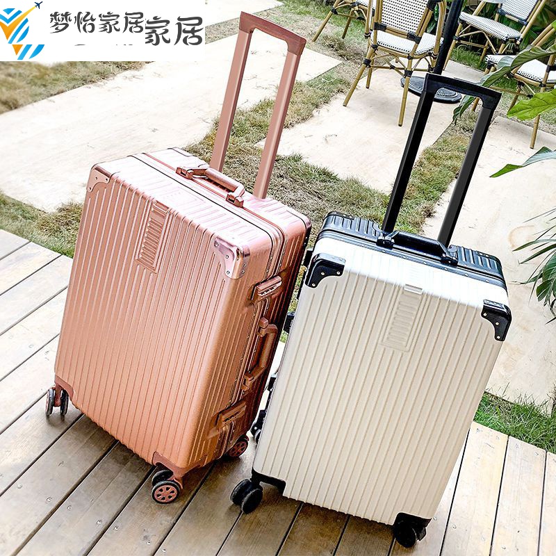 Red in Han version of the suitcase for male and female students retro-box aluminum frame pull box password boarding suitcase