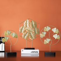 Nordic light luxury Still Life creative ginkgo leaf home accessories living room Office book desktop small ornaments TV wine cabinet