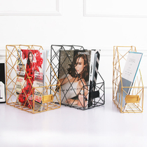 Nordic style gilded iron envelope jewelry desktop storage rack Magazine Book finishing rack desk rack