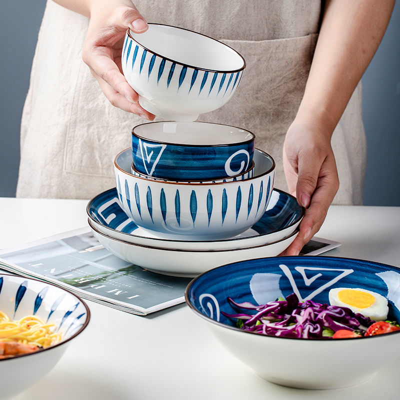 餐具碗碟套裝網紅景德鎮陶瓷餐具創意日式風套裝面碗家用陶瓷碗