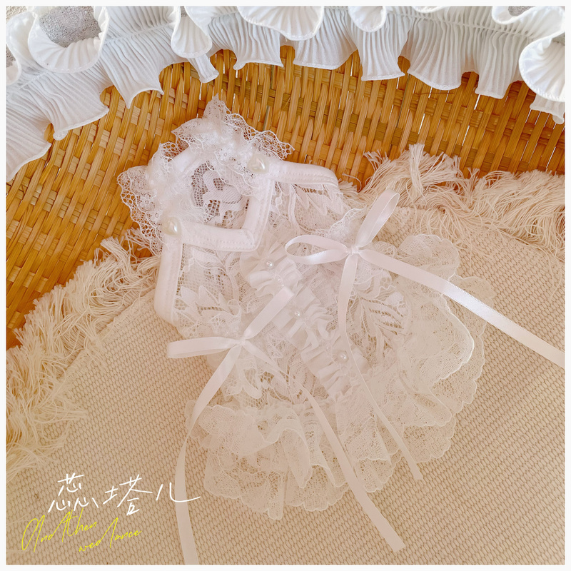 Dog Clothes Maltese Summer Lace Suspender Dress Yorkshire White Gauze Skirt Small Dog V-Neck Bow Cool