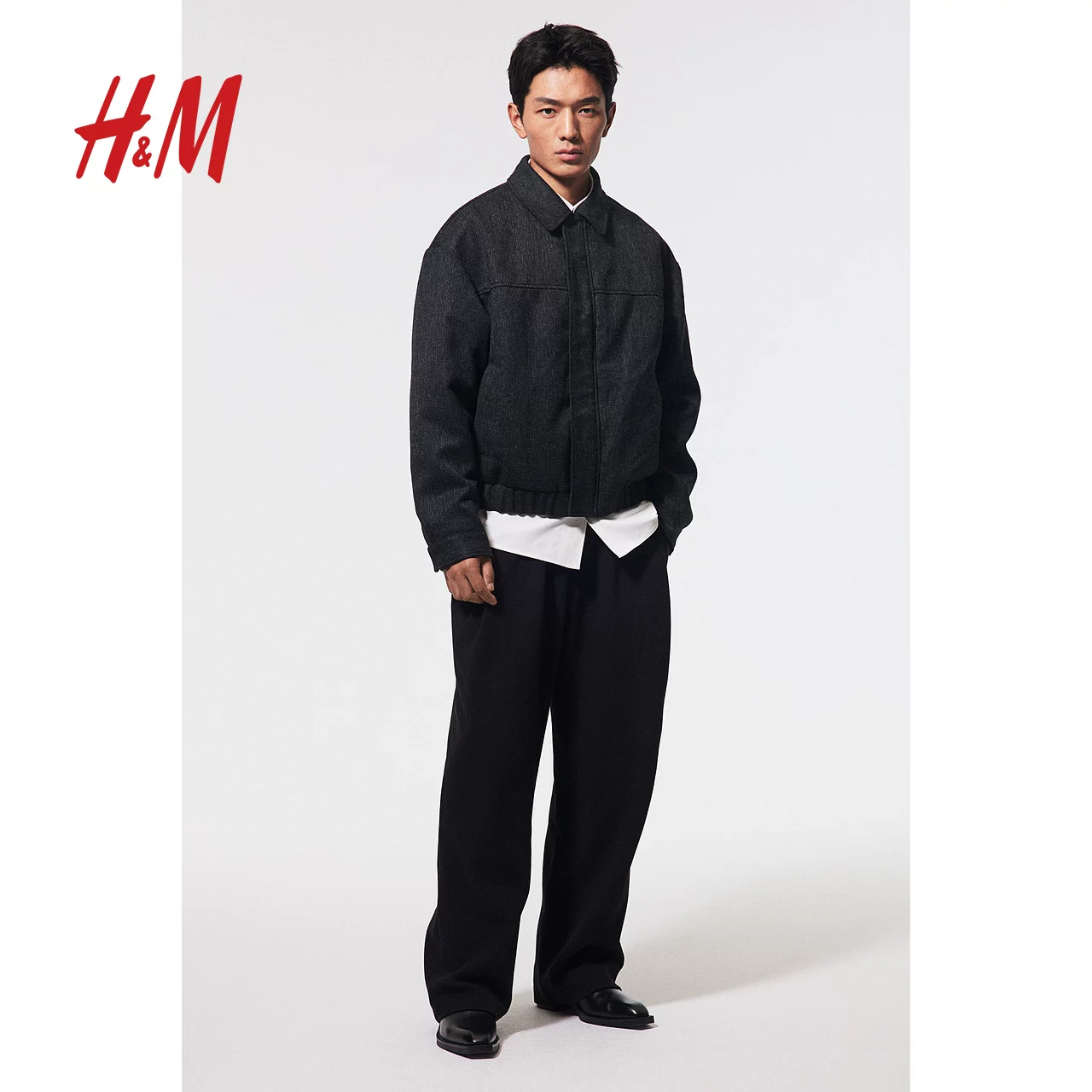 Spring trousers, mid rise, loose fit