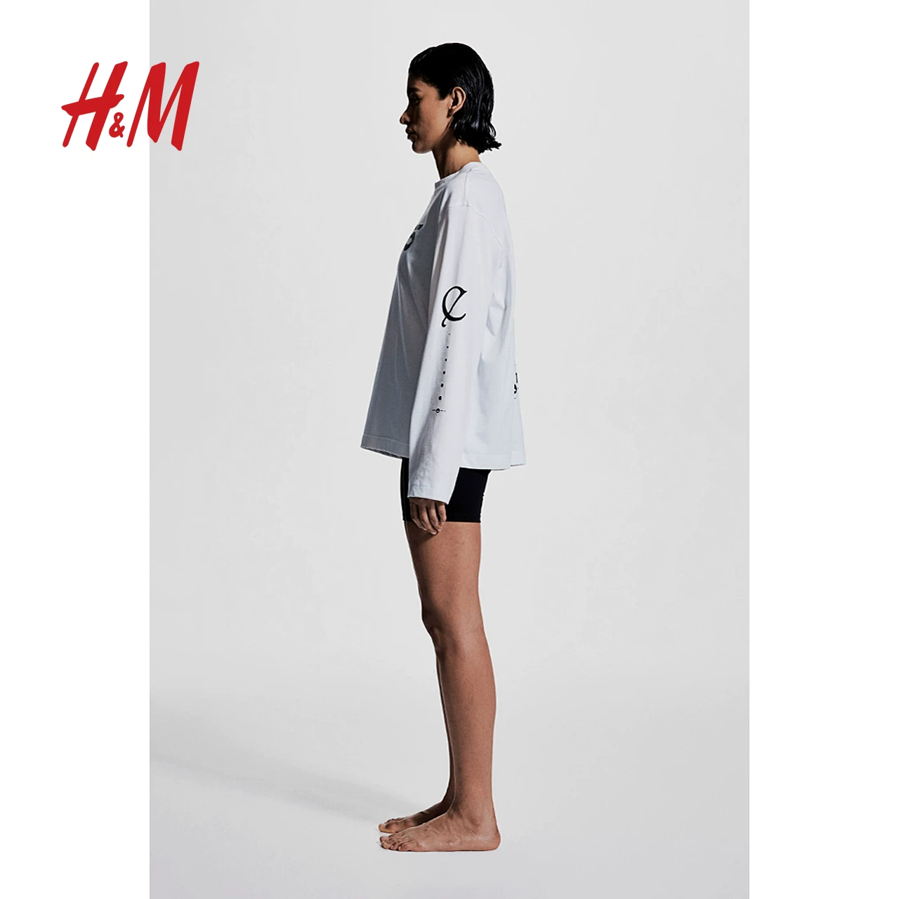 Спортивная футболка HM для женщин, летняя ткань DryMove™, длинный рукав, спортивная верхняя часть 1267653