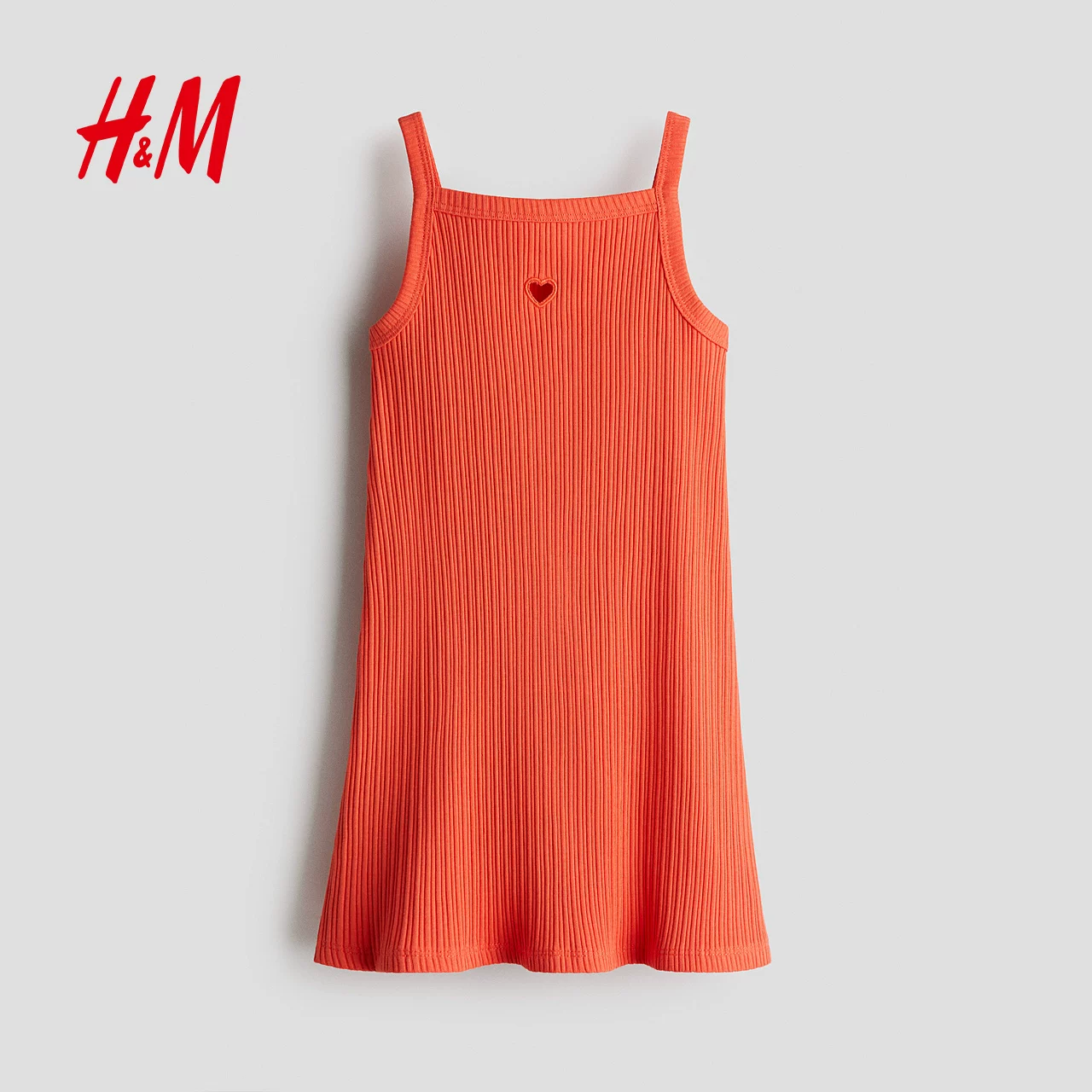 Детская одежда HM, платье для девочек летом, ребристое, милое мягкое сарафан-платье с подтяжками 1290780
