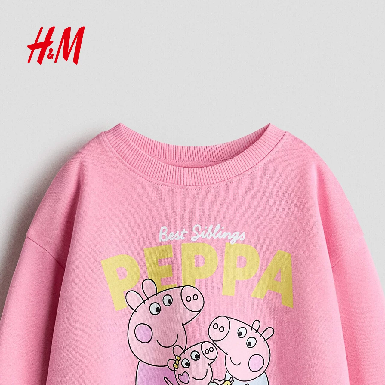 [Peppa Pig] HM детская одежда для девочек толстая футболка плюс теплый верх 1267711
