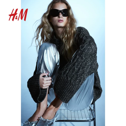 Трикотажный комфортный мягкий свитер, осенний, круглый воротник, оверсайз