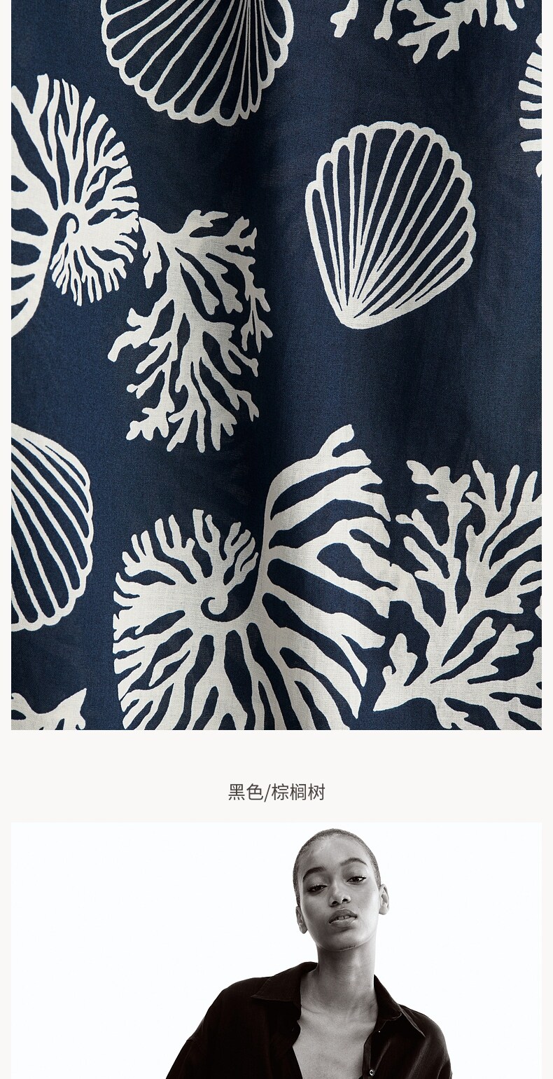 H&M Летние хлопковые штаны, тонкий хлопок, свободный прямой крой, 100 