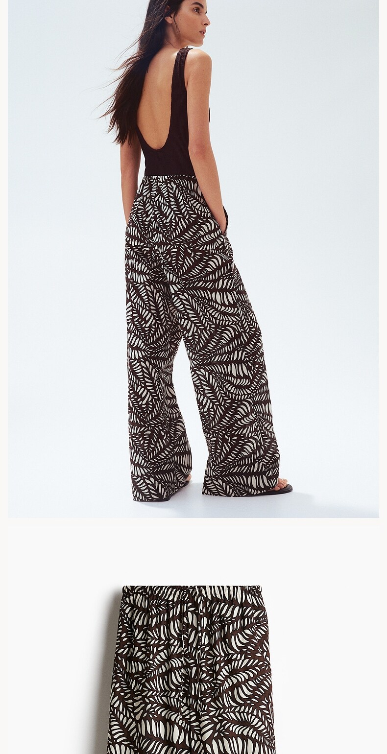 H&M Летние хлопковые штаны, тонкий хлопок, свободный прямой крой, 100 