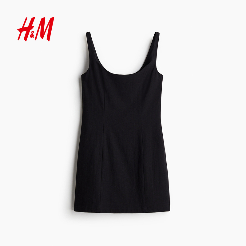Hm Women's Dress Summer Fashion Spaghetti Strap Slim Mini Sleeveless A-Line Dress Tank Top Dress 1289754