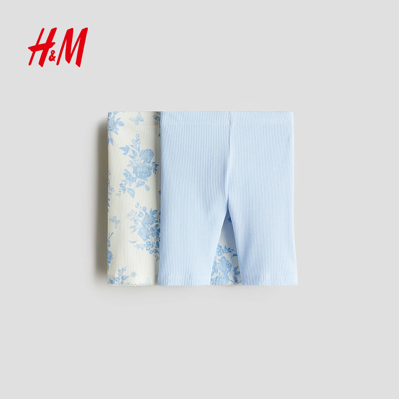 Детская одежда HM, брюки для девочек, комплект из 2 штук, летняя западная повседневная из ribbed велосипедные шорты 1292201
