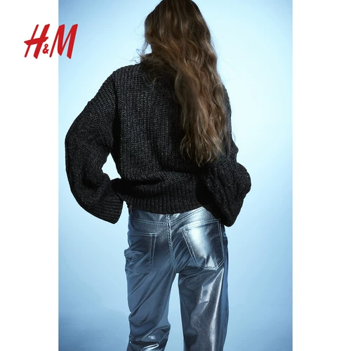 Трикотажный комфортный мягкий свитер, осенний, круглый воротник, оверсайз