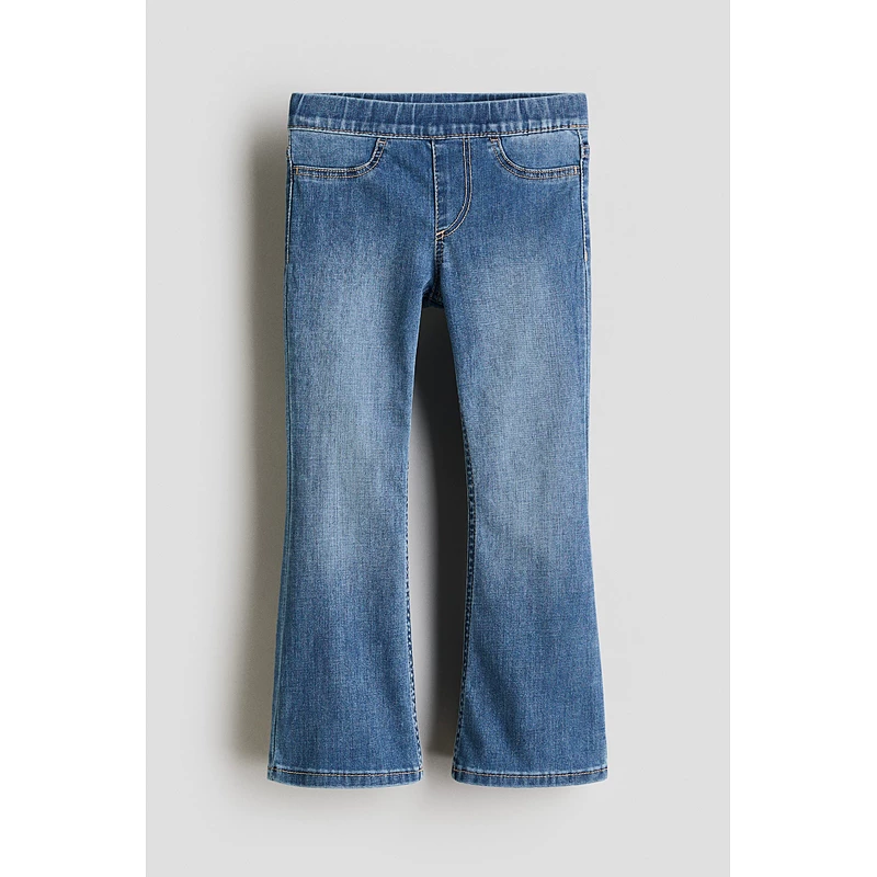 Детские эластичные джинсы, расклешенные брюки, детская одежда, slim fit