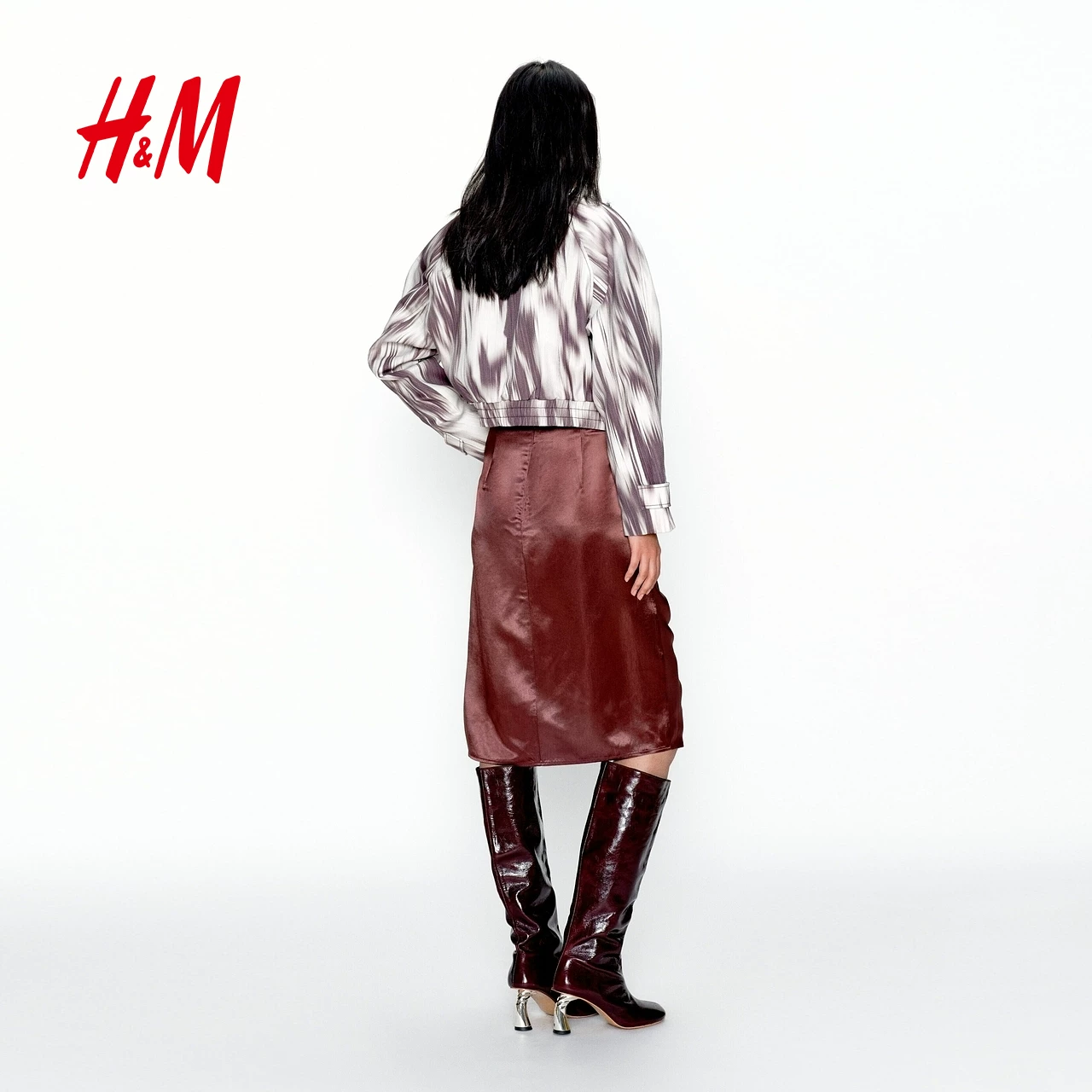 Женская короткая куртка JACQUES WEI H&M 2026 Новый принтованный хлопок Новогодняя куртка 1320587