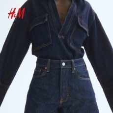 Джинсы женские hm2025年秋季新款牛仔裤高腰牛仔短裤1258880 H&M